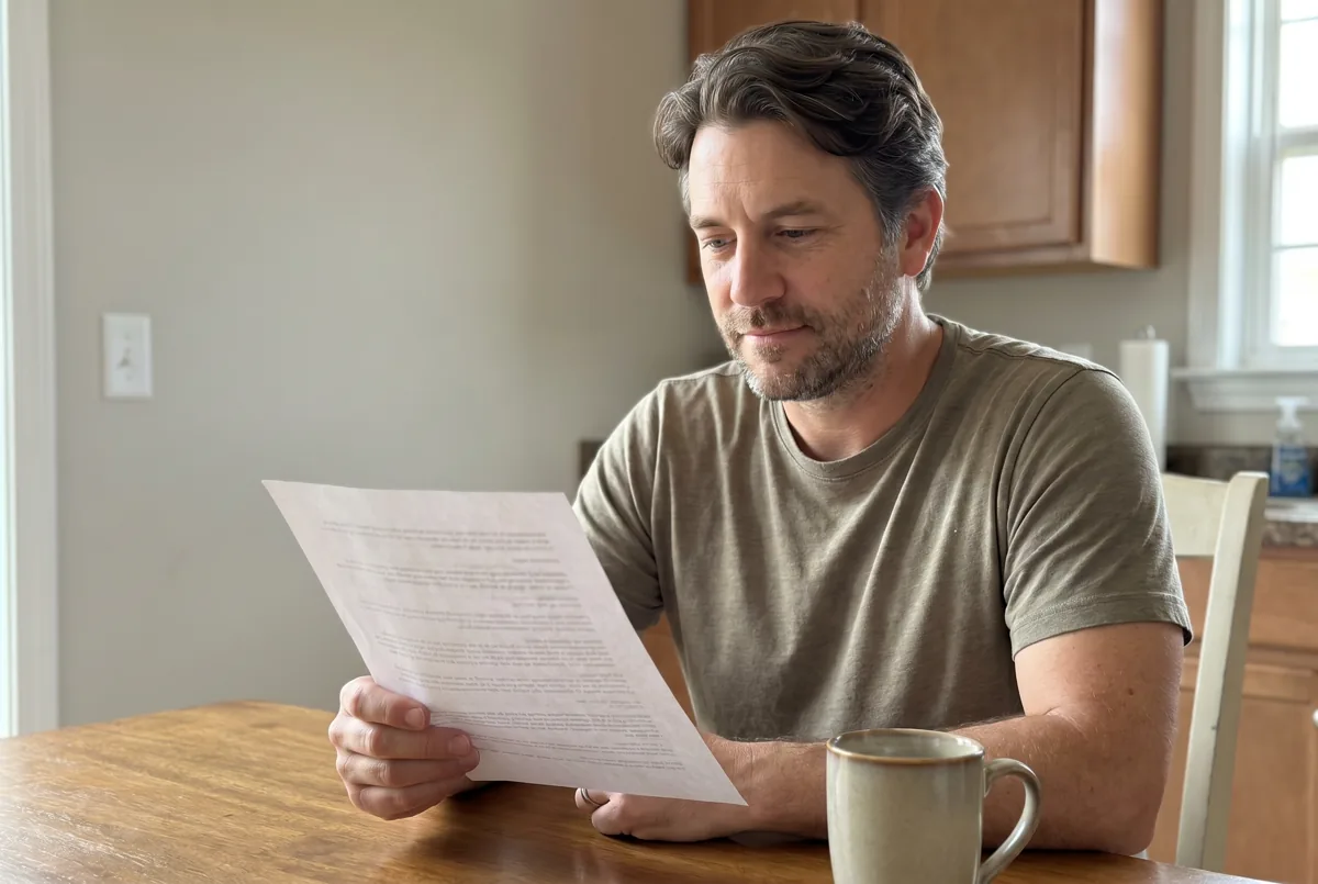 Man reading his lab results